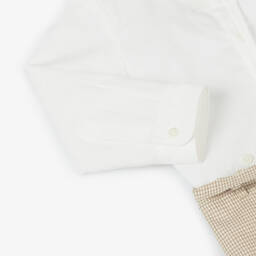 Fendi-بدلة رسمية بشعار FF لون بيج للمواليد | Childrensalon