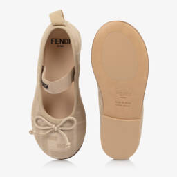 Fendi-باليرينا جاكار لون بيج للمولودات | Childrensalon