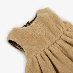 Fendi-فستان تيدي فليس لون بيج للمولودات | Childrensalon