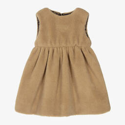 Fendi-فستان تيدي فليس لون بيج للمولودات | Childrensalon