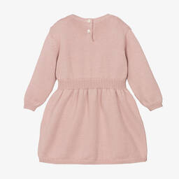 Fendi-Baby Girls Pink Knitted Wool Dress | Childrensalon