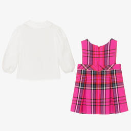 Fendi-Baby Girls Pink Tartan Dress Set | Childrensalon