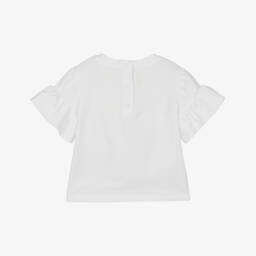 Fendi-تيشيرت بطبعة سنجاب قطن لون أبيض للمولودات | Childrensalon