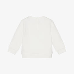 Fendi-سويتشيرت مطرز بشعار الماركة قطن لون أبيض للمواليد | Childrensalon