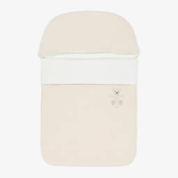 Fendi-Beige Cotton FF Logo Bear Babygrow Set | Childrensalon