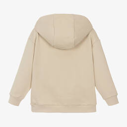 Fendi-هودي بسحاب بشعار FF قطن لون بيج للأولاد | Childrensalon