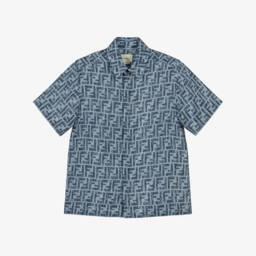 Boys Blue FF Logo Linen Shirt