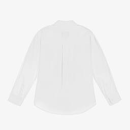 Fendi-قميص مطرز بشعار FF قطن لون أبيض للأولاد | Childrensalon