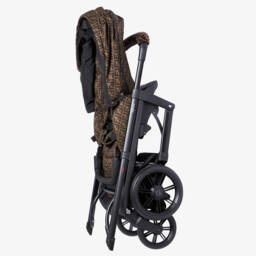 Fendi-Brown FF Logo Stroller | Childrensalon
