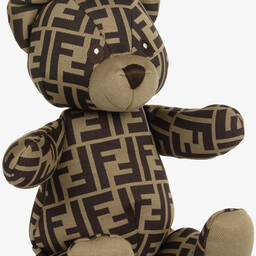 Fendi-الدب تيدي بشعار FF لون بني(35 سم) | Childrensalon