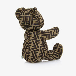 Fendi-الدب تيدي بشعار FF لون بني(35 سم) | Childrensalon