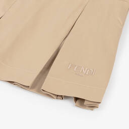 Fendi-تنورة بكسرات قطن لون بيج | Childrensalon