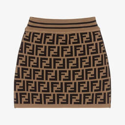 Коричневая трикотажная юбка FF для девочек