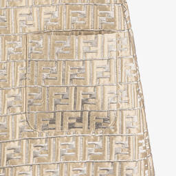 Fendi-فستان بشعار FF لون ذهبي | Childrensalon