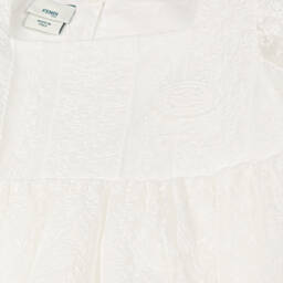 Fendi-فستان قطن مطرز لون عاجي | Childrensalon