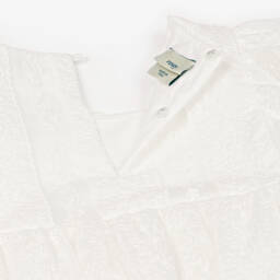 Fendi-فستان قطن مطرز لون عاجي | Childrensalon