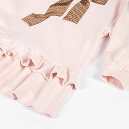 Fendi-فستان فيونكة FF قطن لون زهري | Childrensalon