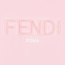 Fendi-سويتشيرت قطن لون زهري للبنات | Childrensalon