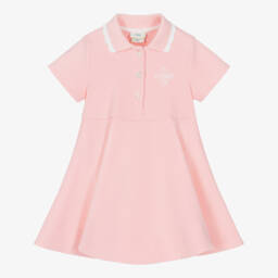 Fendi-Girls Pink Milano Jersey Short-Sleeved Dress | Childrensalon