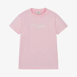 Fendi - Girls Pink Cotton Sweatshirt | Childrensalon