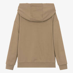Fendi-توب هودي بسحّاب قطن جيرسي لون بيج للمراهقين | Childrensalon