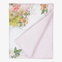 Flower Fairies™ by Childrensalon-Pink & Ivory Linen & Cotton Blanket (95cm) | Childrensalon