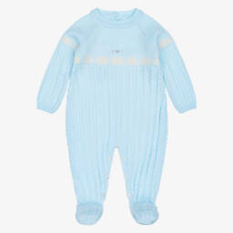 Boys Blue Cable Knit Cloud Babygrow