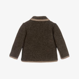 Foque-Boys Brown Felted Wool Double-Breasted Jacket | Childrensalon