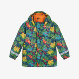 Boys Blue & Green Frog Print Raincoat