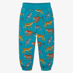 Boys Blue Organic Cotton Big Cat Print Joggers