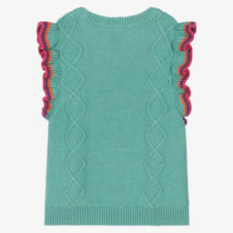 Frugi-Жилет из органического хлопка цвета аквамарин для девочек | Childrensalon