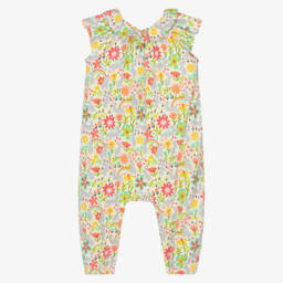 Frugi-Girls Colourful Floral & Rabbit Print Cotton Jumpsuit | Childrensalon