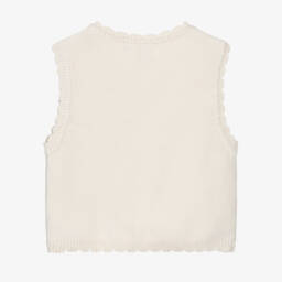 Frugi-Жилет кремовый из органического хлопка с цветочной вышивкой для девочек | Childrensalon