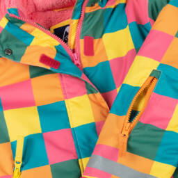 Frugi-Girls Multicoloured Check Ski Jacket | Childrensalon