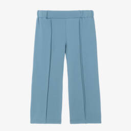 Girls Blue Milano Jersey Trousers with Front Seams