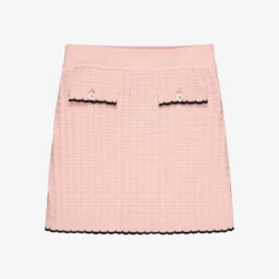 Girls Pink Textured Knit Skirt