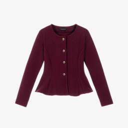 Girls Shimmery Burgundy Red Fit & Flare Blouse