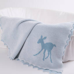 G.H.Hurt & Son-طقم هدية صوف ومزيج قطن لون أبيض وأزرق للمواليد | Childrensalon