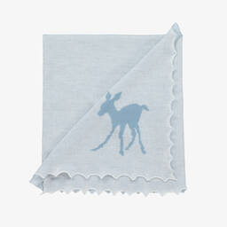 G.H.Hurt & Son-طقم هدية صوف ومزيج قطن لون أبيض وأزرق للمواليد | Childrensalon