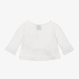 G.H.Hurt & Son-White Pure Cashmere Knitted Baby Cardigan | Childrensalon