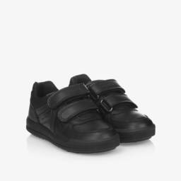 Geox-Boys Black Leather Respira Trainers | Childrensalon