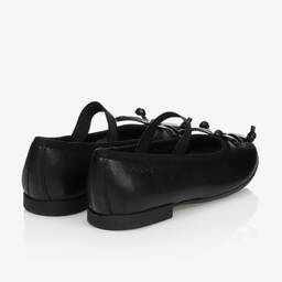 Geox-Girls Black Leather Ballet Pumps | Childrensalon
