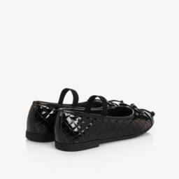 Geox-Girls Black Leather Ballet Pumps | Childrensalon