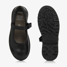 Geox-حذاء بشريط لاصق جلد لون أسود للبنات | Childrensalon