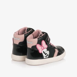 Geox-Girls Black & Pink Minnie Mouse High Top Trainers | Childrensalon
