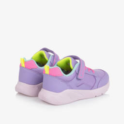 Geox-Girls Bright Purple Mesh Trainers with Pink Detailing | Childrensalon