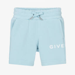 Givenchy-Baby Boys Pale Blue Cotton Jersey Shorts | Childrensalon
