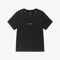 Givenchy - Boys Black Cotton T-Shirt | Childrensalon