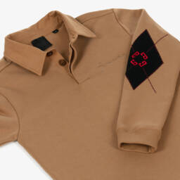 Givenchy-Boys Camel Brown Cotton Jersey Polo Top | Childrensalon