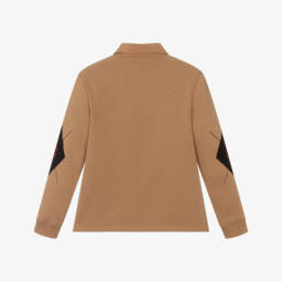 Givenchy-Boys Camel Brown Cotton Jersey Polo Top | Childrensalon